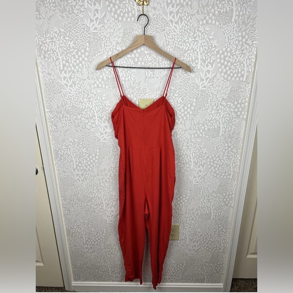Farm Rio Red Linen Jumpsuit - Medium - Picture 8 of 9